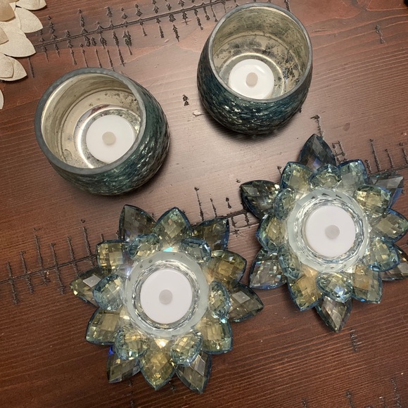 4 Crystal candle holders - Picture 2 of 3